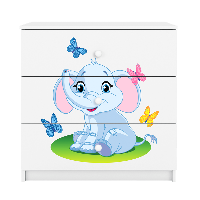 Chest of drawers babydreams white baby elephant