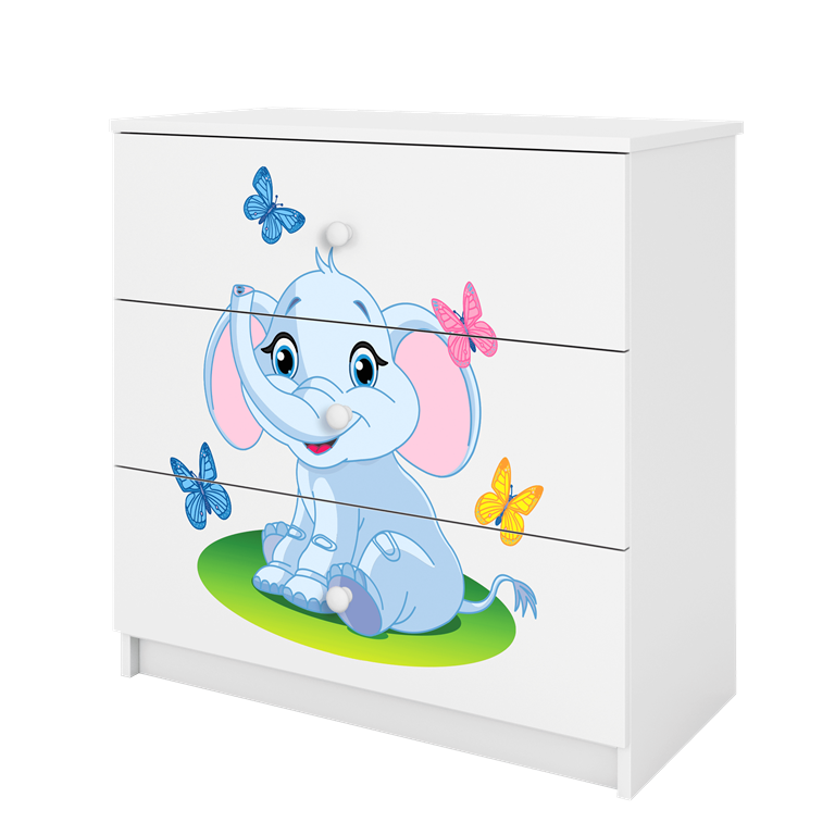 Chest of drawers babydreams white baby elephant