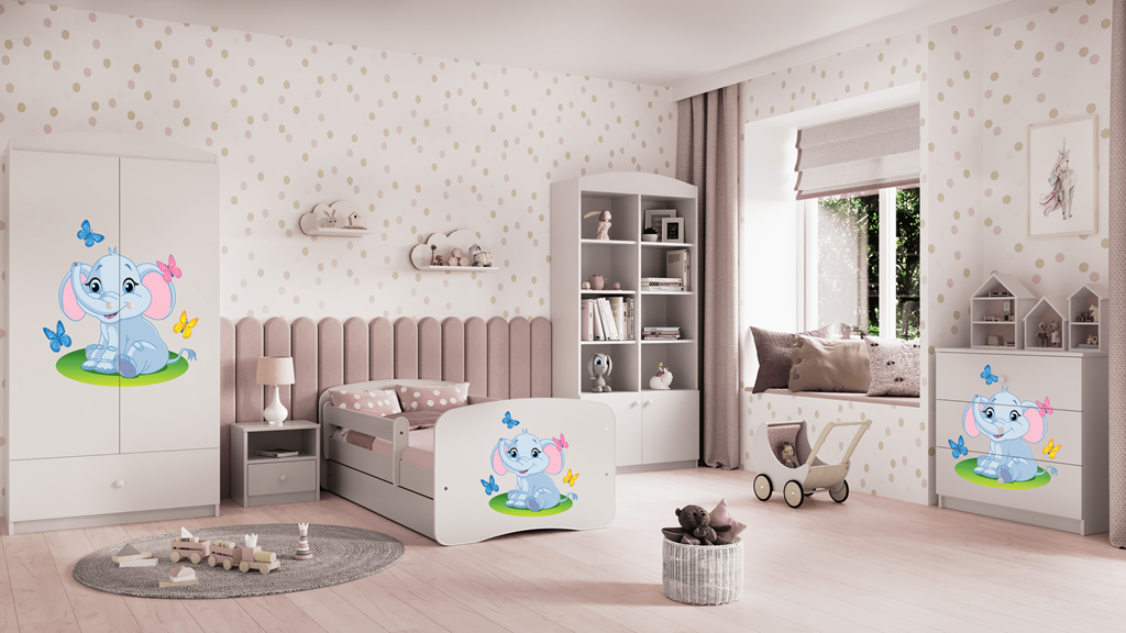 Chest of drawers babydreams white baby elephant