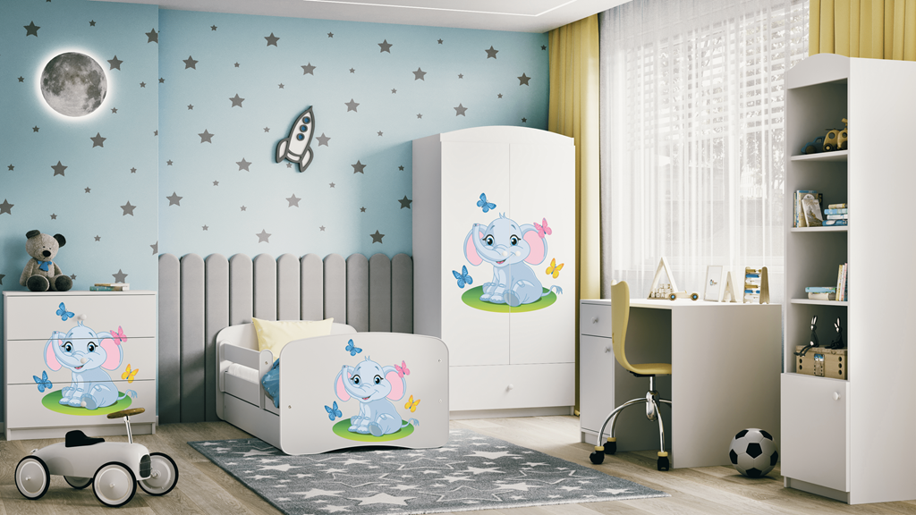 Chest of drawers babydreams white baby elephant