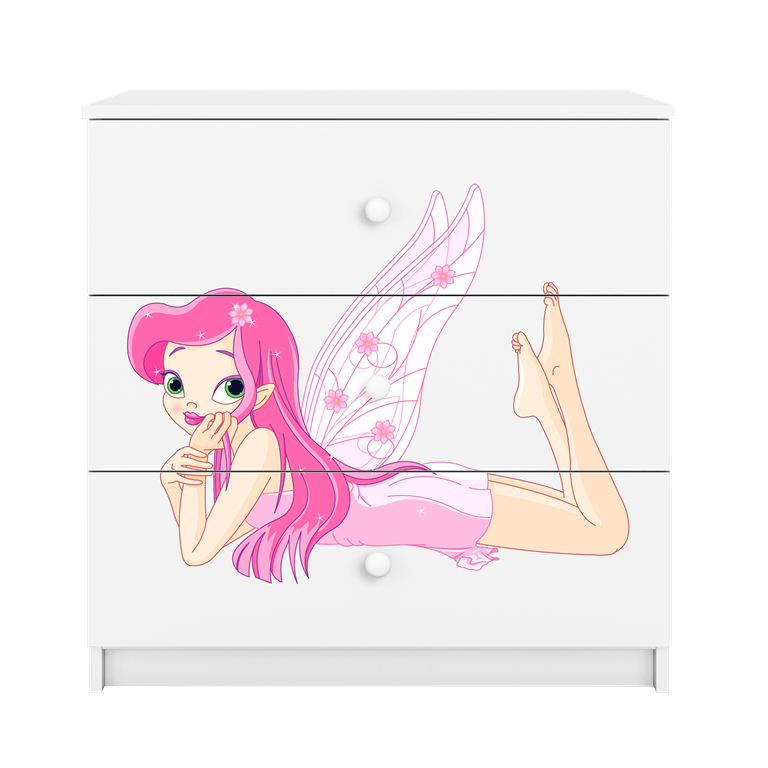 Chest of drawers babydreams white fairy with wings