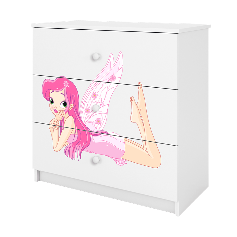 Chest of drawers babydreams white fairy with wings
