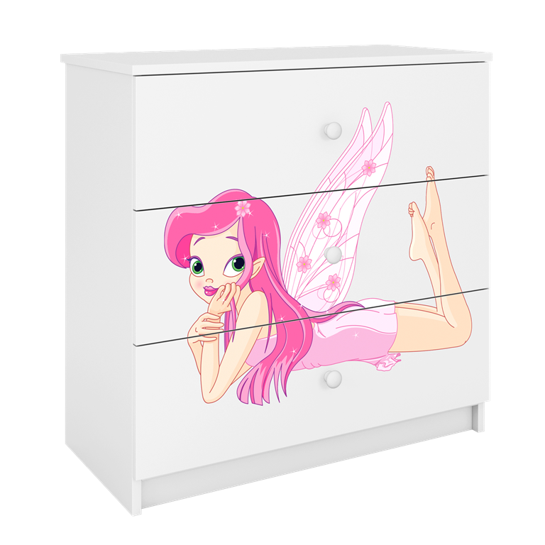 Chest of drawers babydreams white fairy with wings