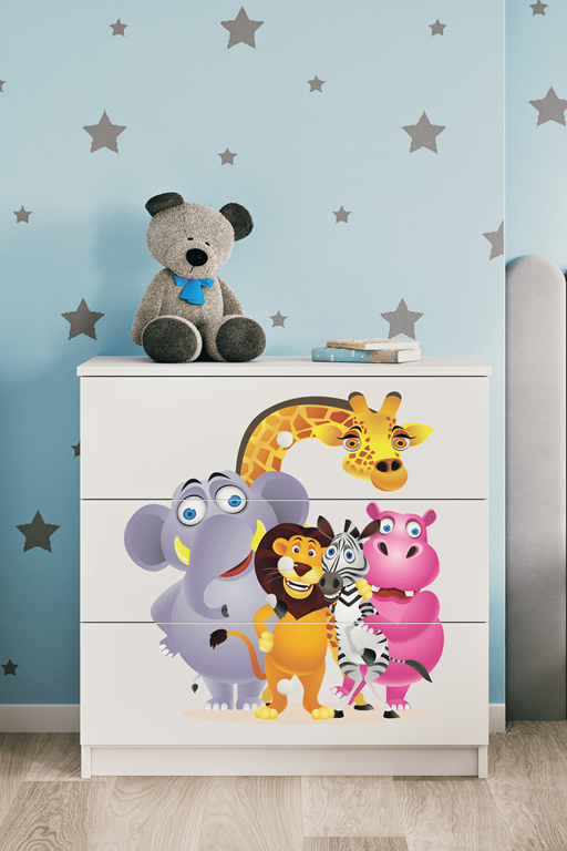 Chest of drawers babydreams white zoo