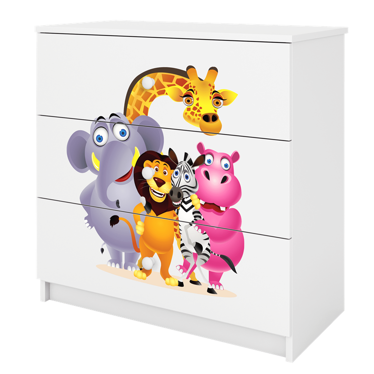 Chest of drawers babydreams white zoo
