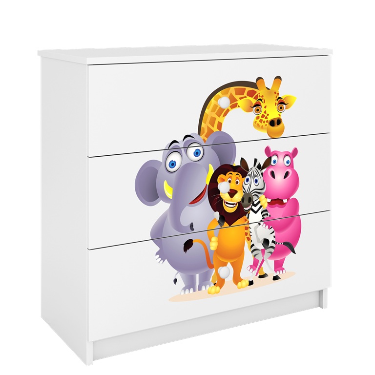 Chest of drawers babydreams white zoo