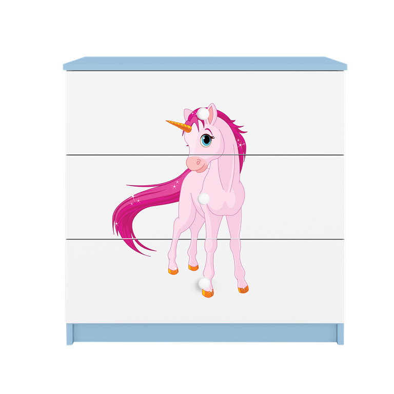 Chest of drawers babydreams blue unicorn
