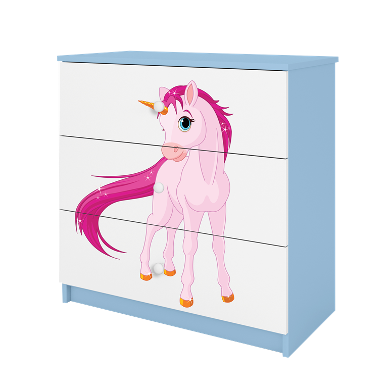 Chest of drawers babydreams blue unicorn