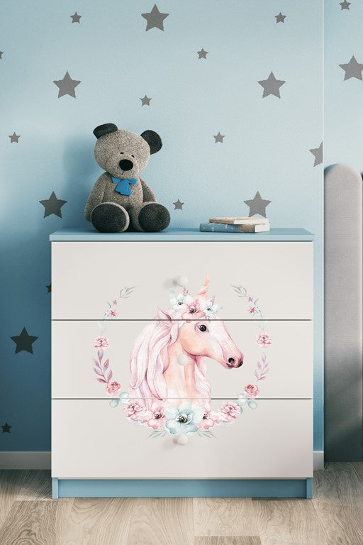Cassettiera per bambini babydreams blue horse