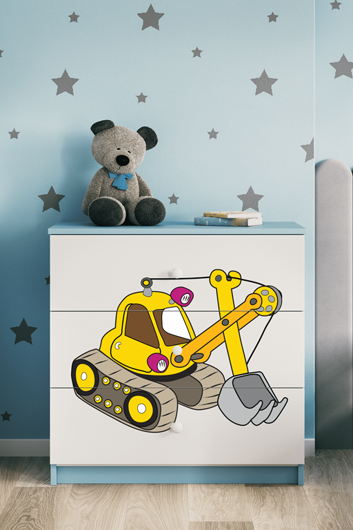 Cassettiera per bambini baby dreams blue digger