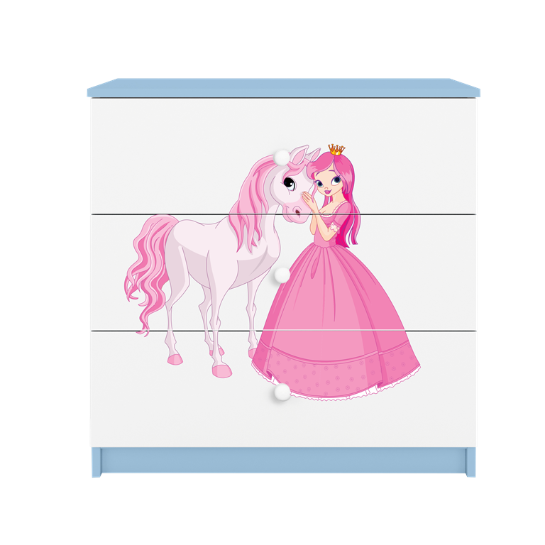 Chest of drawers babydreams blue princess horse