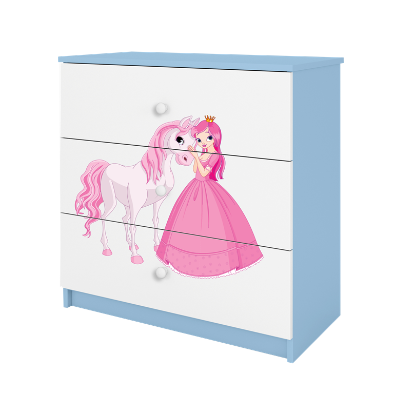 Chest of drawers babydreams blue princess horse