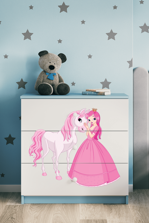 Chest of drawers babydreams blue princess horse