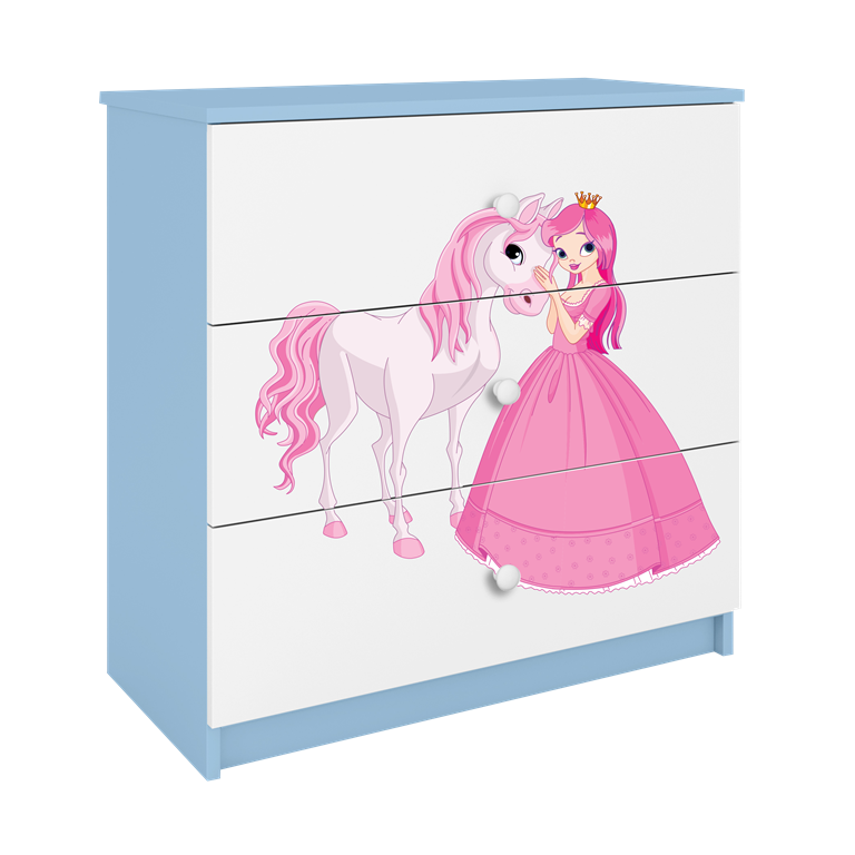 Chest of drawers babydreams blue princess horse