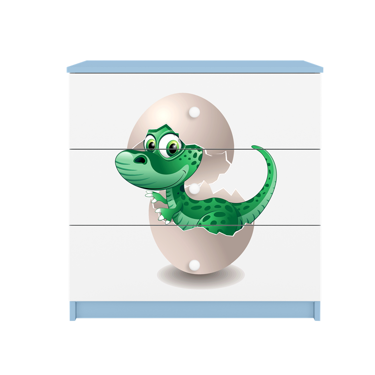 Chest of drawers babydreams blue baby dino