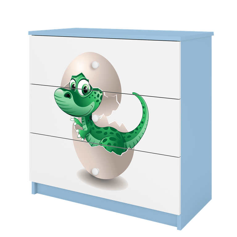Chest of drawers babydreams blue baby dino