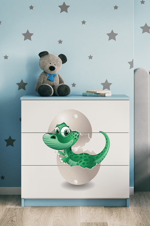 Chest of drawers babydreams blue baby dino