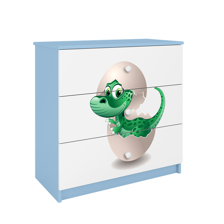 Chest of drawers babydreams blue baby dino