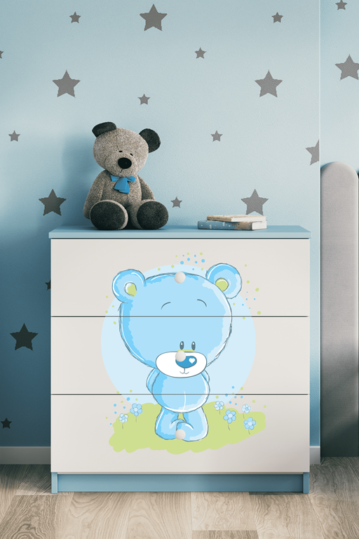 Chest of drawers babydreams blue blue teddybear