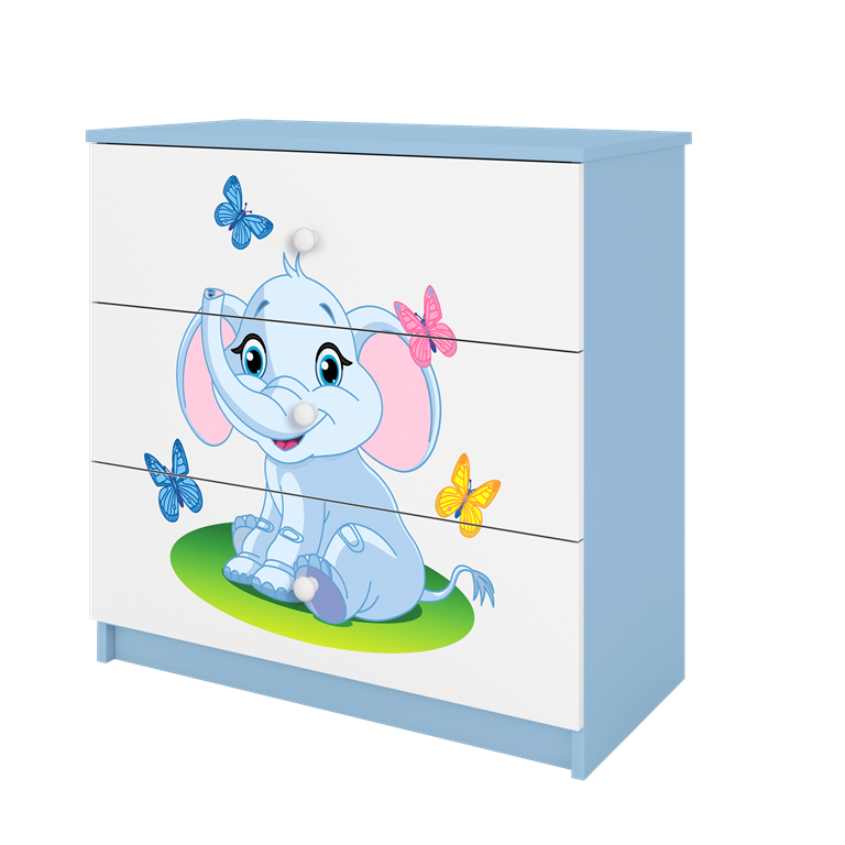 Chest of drawers babydreams blue baby elephant