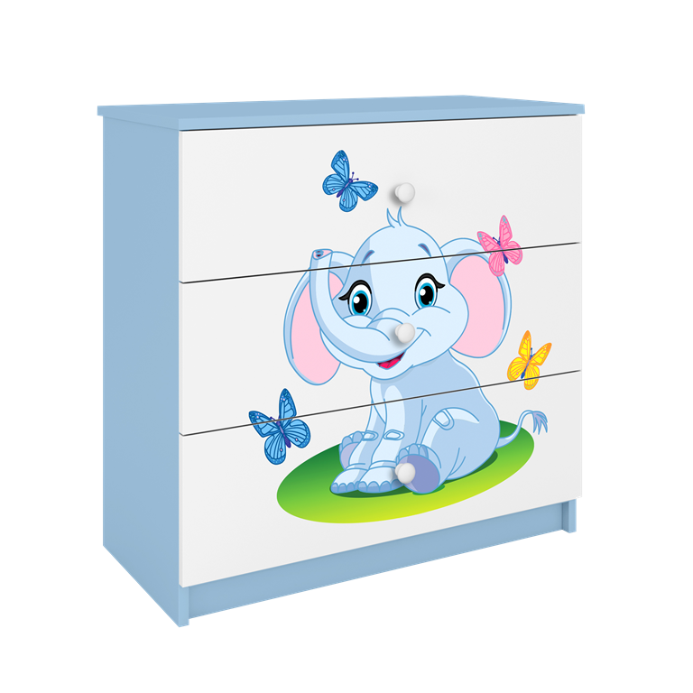 Chest of drawers babydreams blue baby elephant