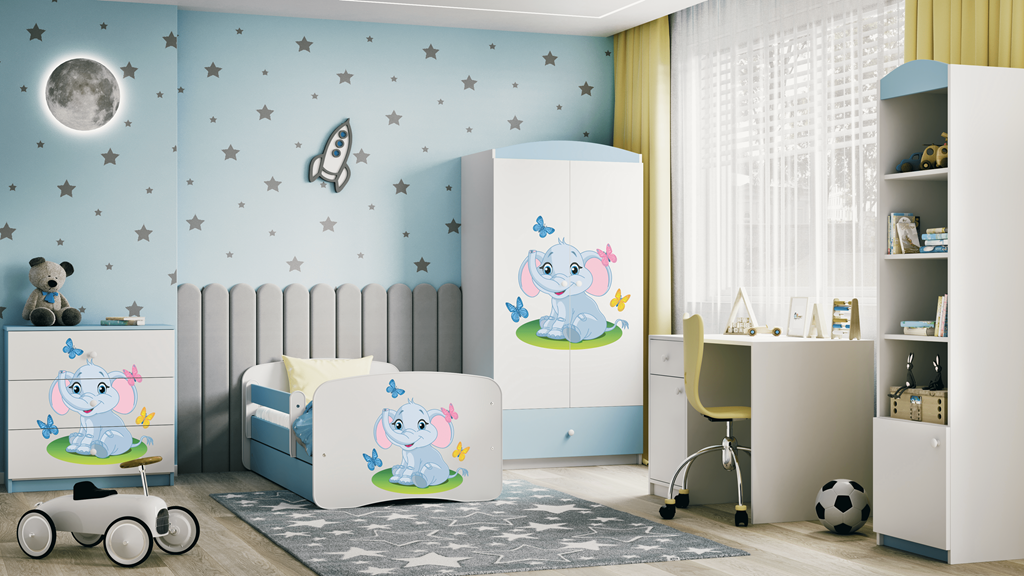 Chest of drawers babydreams blue baby elephant