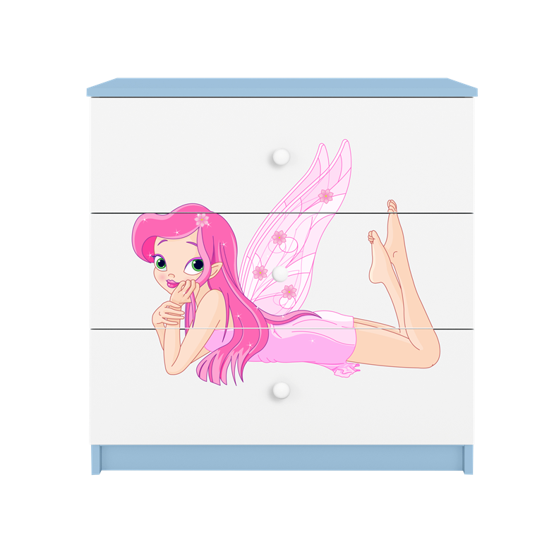Chest of drawers babydreams blue fairy with wings