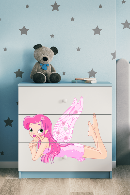 Chest of drawers babydreams blue fairy with wings
