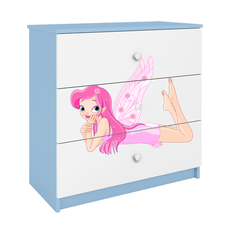 Chest of drawers babydreams blue fairy with wings