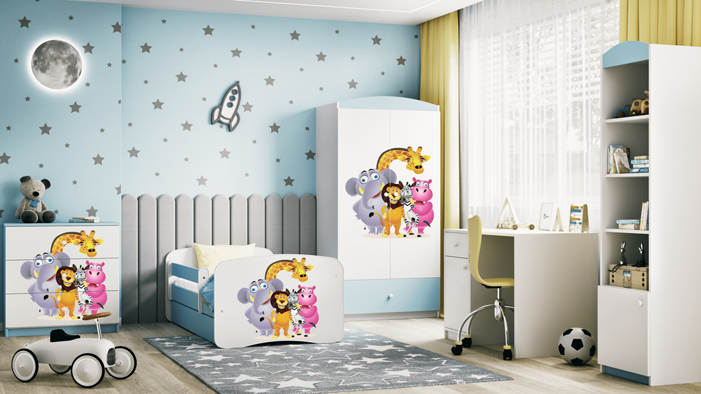 Cassettiera per bambini baby dreams blue zoo