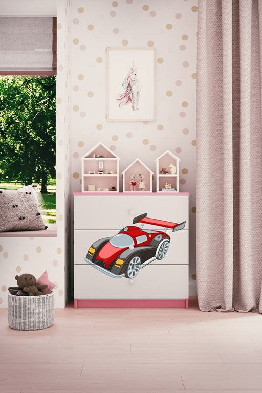 Chest of drawers babydreams pink racing car