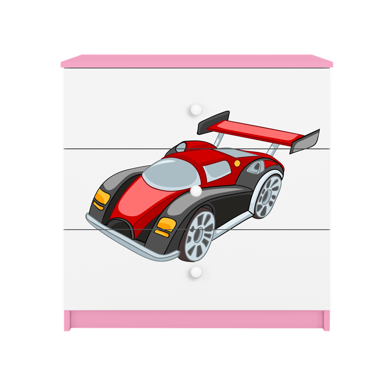 Chest of drawers babydreams pink racing car