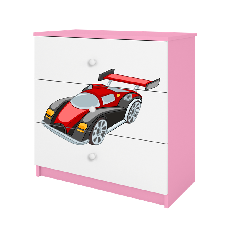 Chest of drawers babydreams pink racing car