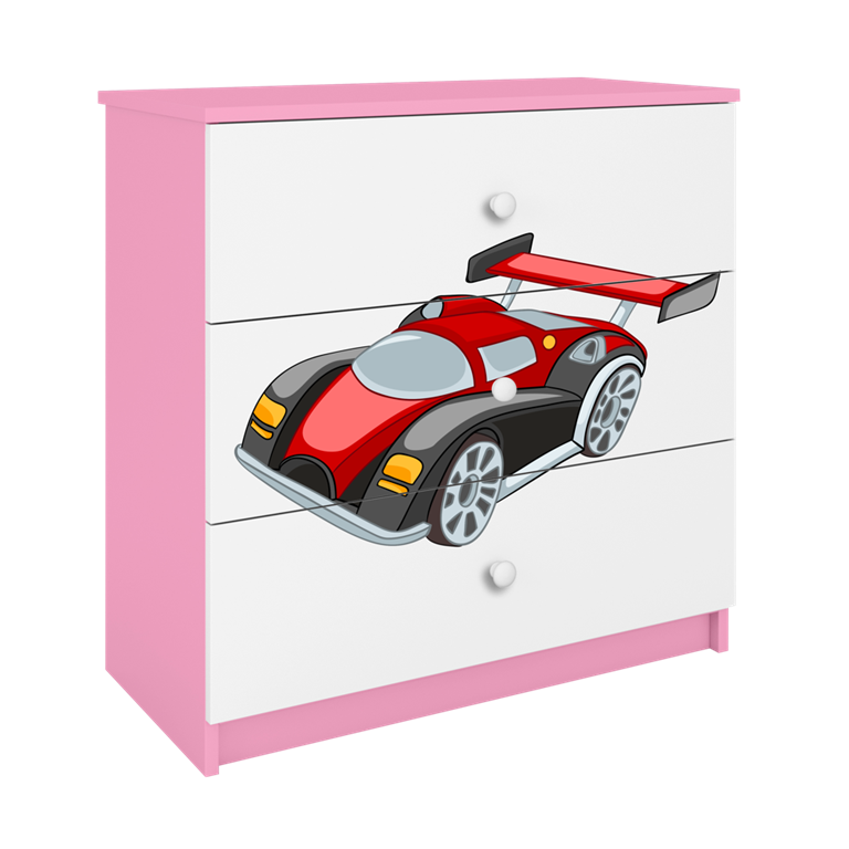 Chest of drawers babydreams pink racing car