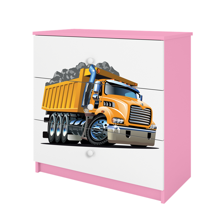 Cassettiera per bambini babydreams pink truck