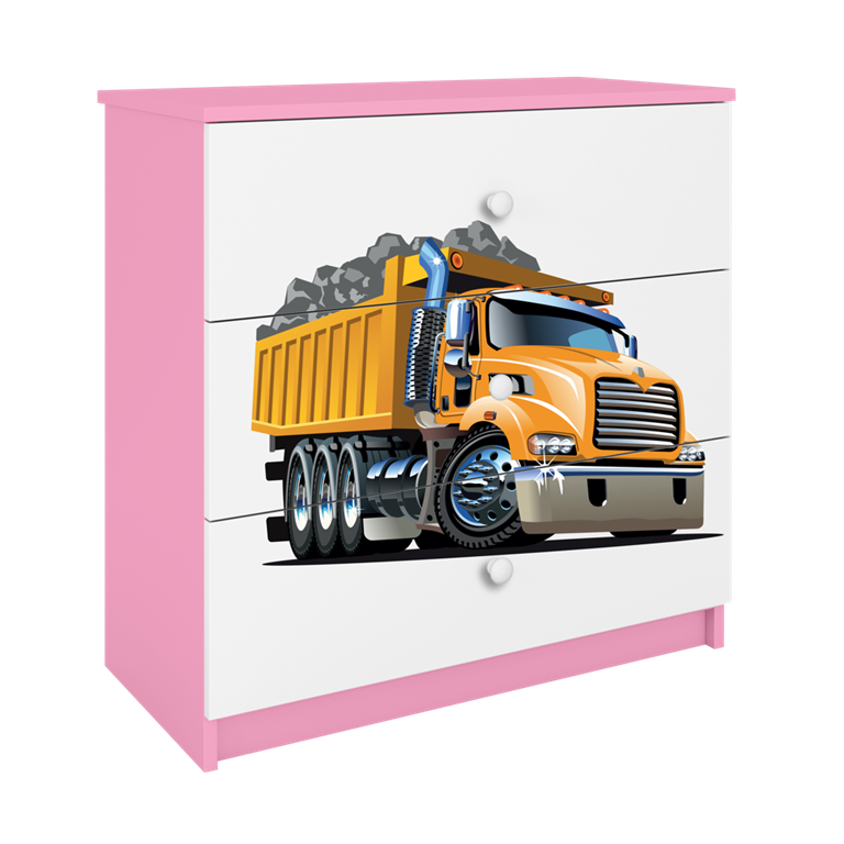 Cassettiera per bambini babydreams pink truck