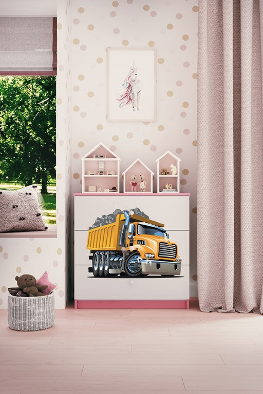 Cassettiera per bambini babydreams pink truck