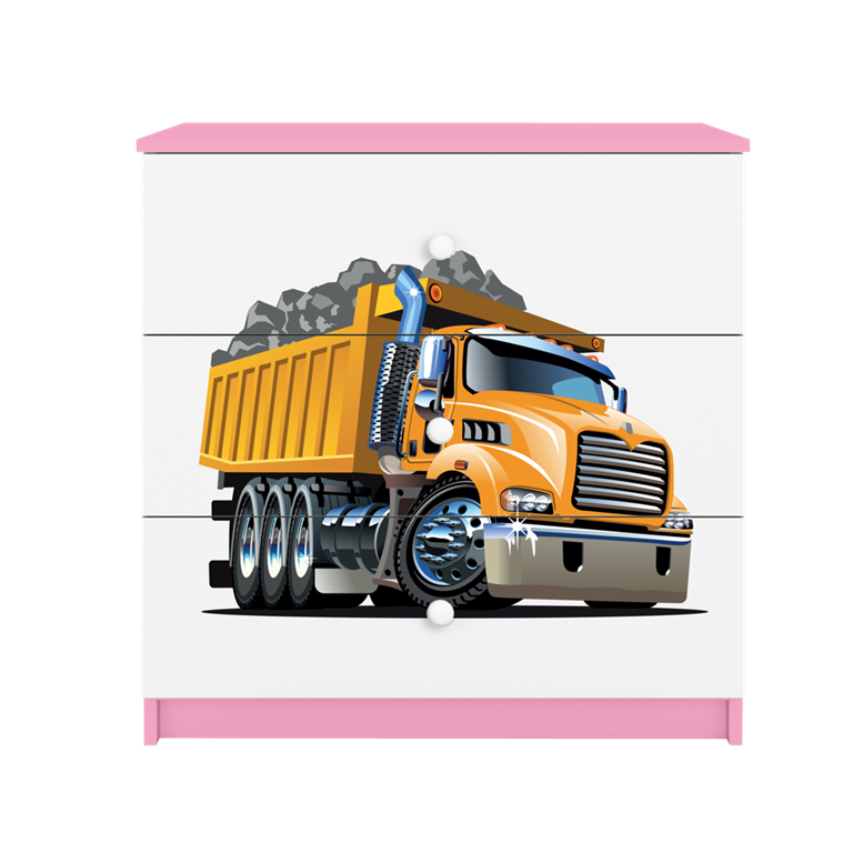 Cassettiera per bambini babydreams pink truck