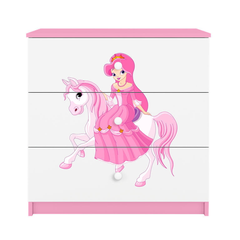 Chest of drawers babydreams pink princess on horse