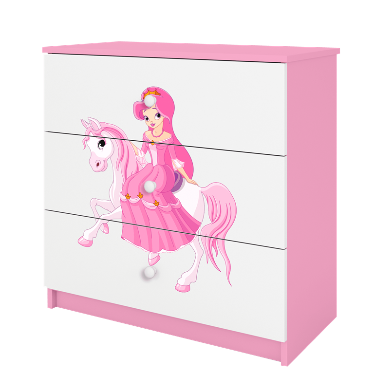Chest of drawers babydreams pink princess on horse