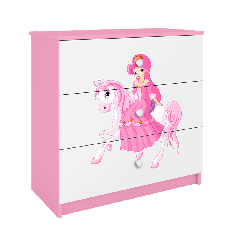 Chest of drawers babydreams pink princess on horse