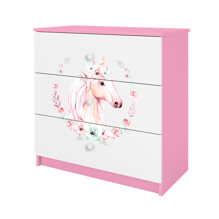 Cassettiera per bambini babydreams pink horse