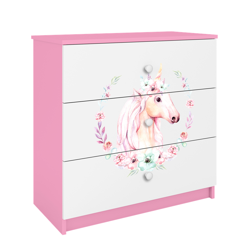 Cassettiera per bambini babydreams pink horse
