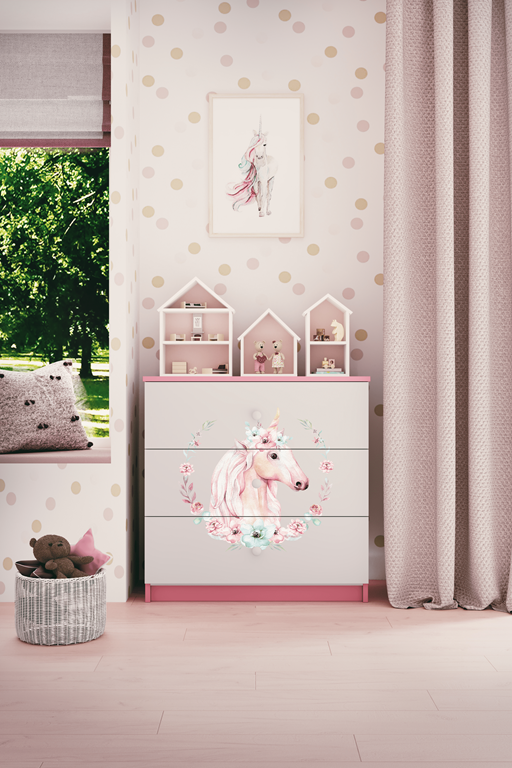 Cassettiera per bambini babydreams pink horse