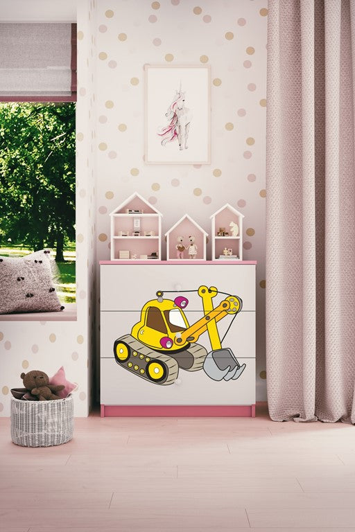 Chest of drawers babydreams pink digger