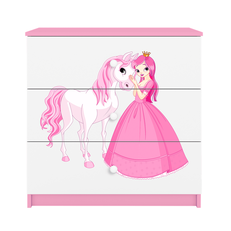 Chest of drawers babydreams pink princess horse