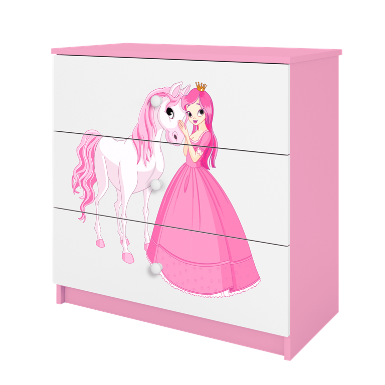 Chest of drawers babydreams pink princess horse