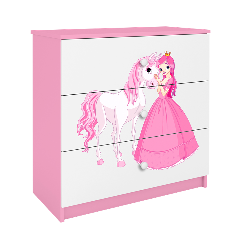 Chest of drawers babydreams pink princess horse