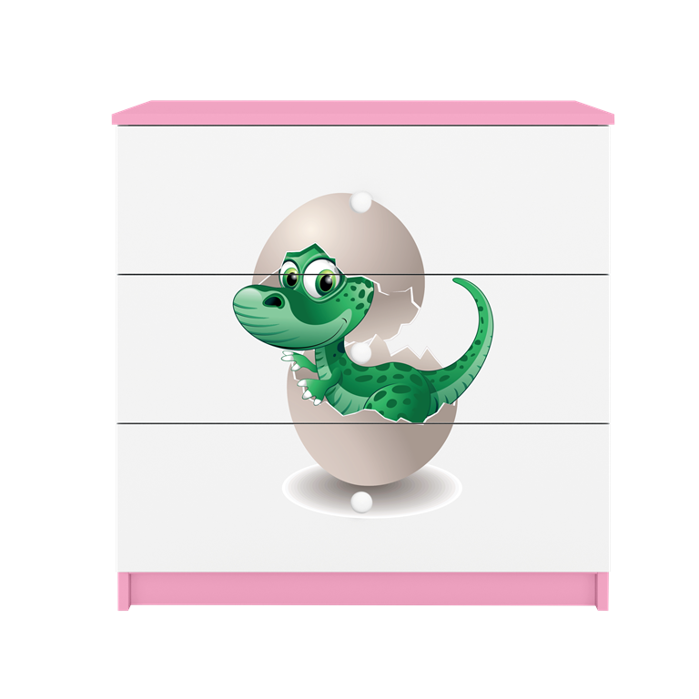 Chest of drawers babydreams pink baby dino