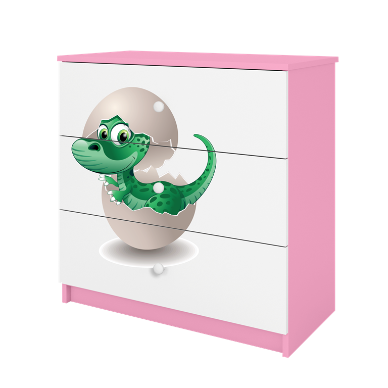 Chest of drawers babydreams pink baby dino